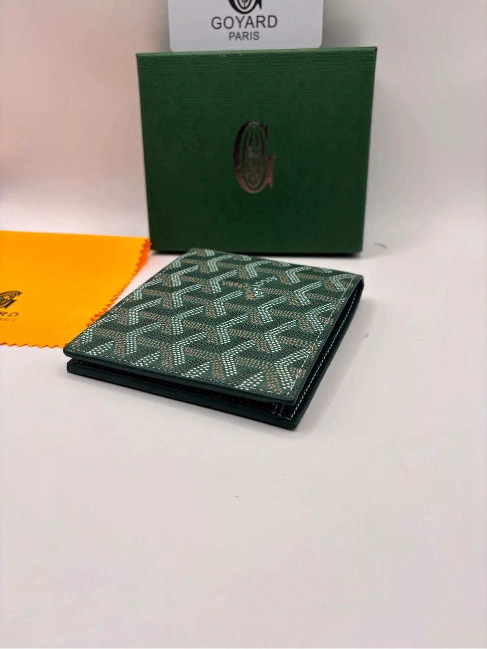 Goyard Green Goyardine Men's Bifold Card Holder Wallet